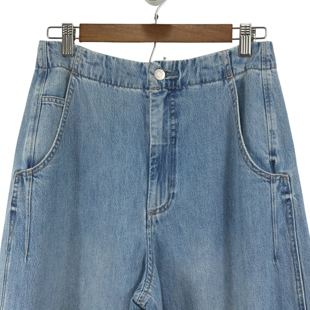 Pistola Lottie Bowed Leg Jeans 27 NWT High Rise Relaxed Light Wash - Picture 8 of 16